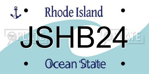 JSHB24 Rhode Island License Plate