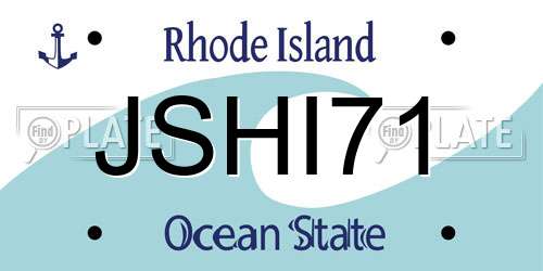 JSHI71 Rhode Island License Plate