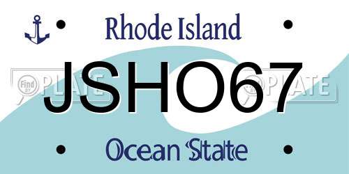 JSHO67 Rhode Island License Plate