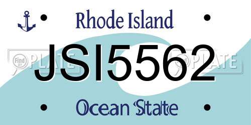 JSI5562 Rhode Island License Plate