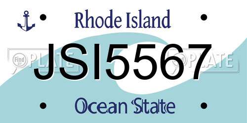 JSI5567 Rhode Island License Plate