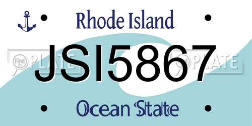 JSI5867 Rhode Island License Plate