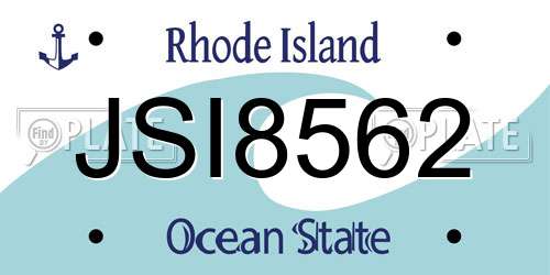 JSI8562 Rhode Island License Plate