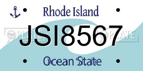 JSI8567 Rhode Island License Plate