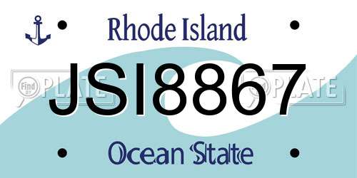 JSI8867 Rhode Island License Plate