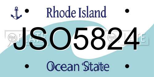 JSO5824 Rhode Island License Plate