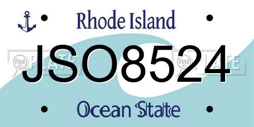 JSO8524 Rhode Island License Plate