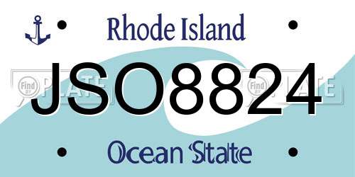 JSO8824 Rhode Island License Plate