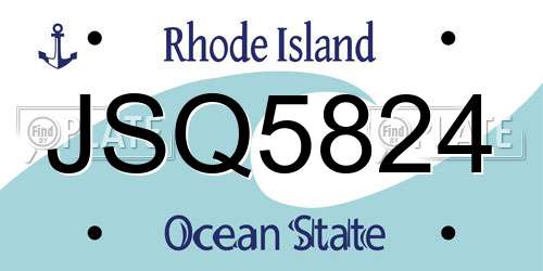 JSQ5824 Rhode Island License Plate