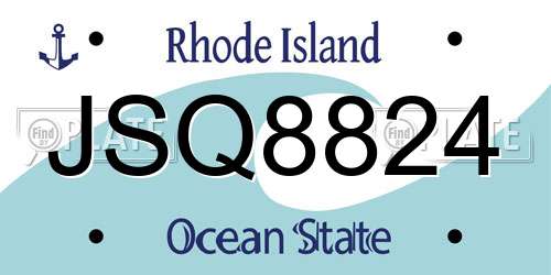 JSQ8824 Rhode Island License Plate