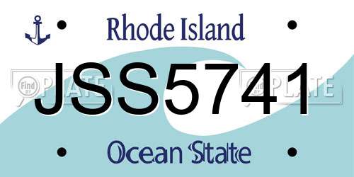 JSS5741 Rhode Island License Plate