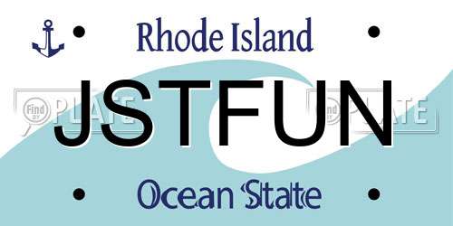 JSTFUN Rhode Island License Plate