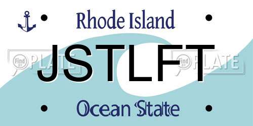 JSTLFT Rhode Island License Plate