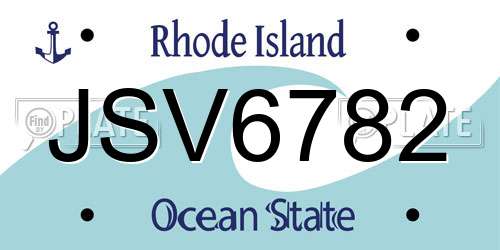 JSV6782 Rhode Island License Plate