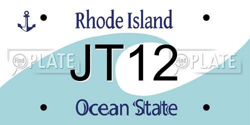 JT12 Rhode Island License Plate