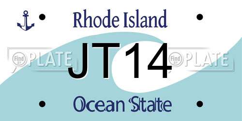 JT14 Rhode Island License Plate