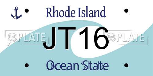 JT16 Rhode Island License Plate