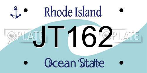 JT162 Rhode Island License Plate
