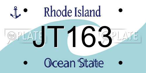 JT163 Rhode Island License Plate