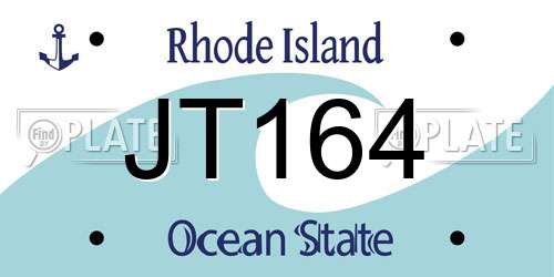 JT164 Rhode Island License Plate