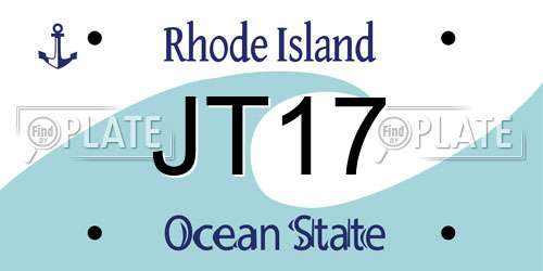 JT17 Rhode Island License Plate