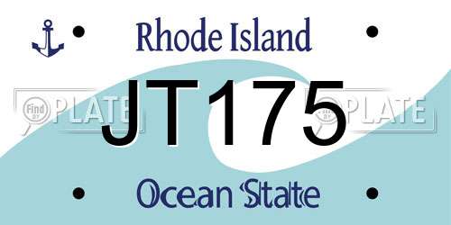 JT175 Rhode Island License Plate