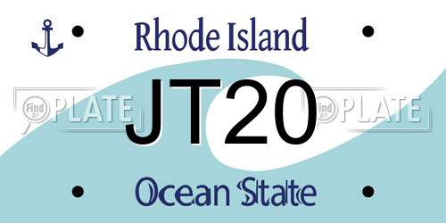 JT20 Rhode Island License Plate