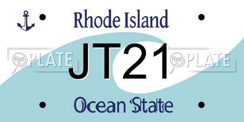 JT21 Rhode Island License Plate