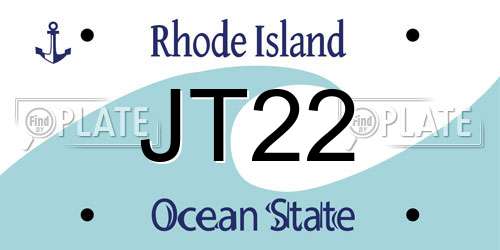 JT22 Rhode Island License Plate