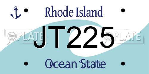 JT225 Rhode Island License Plate