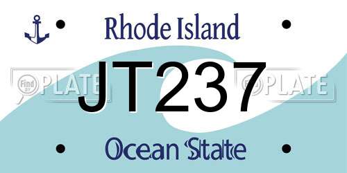 JT237 Rhode Island License Plate