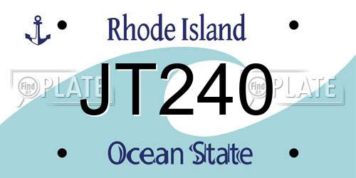 JT240 Rhode Island License Plate
