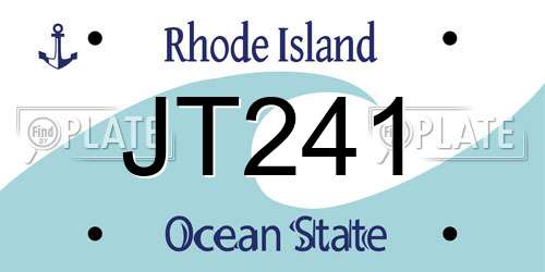 JT241 Rhode Island License Plate