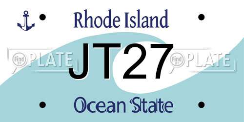 JT27 Rhode Island License Plate