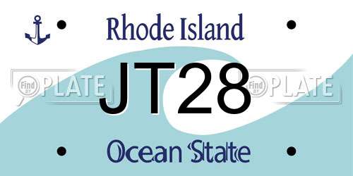 JT28 Rhode Island License Plate