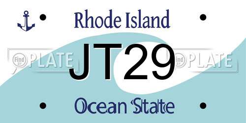 JT29 Rhode Island License Plate