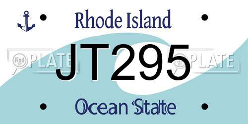 JT295 Rhode Island License Plate