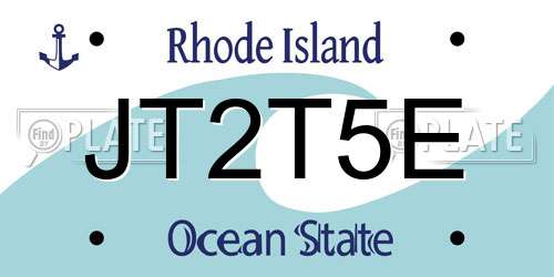 JT2T5E Rhode Island License Plate