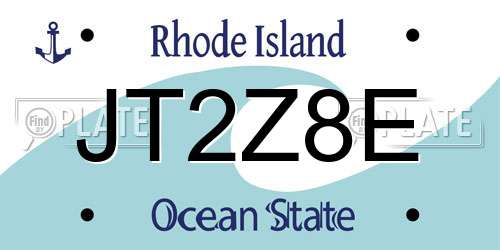 JT2Z8E Rhode Island License Plate