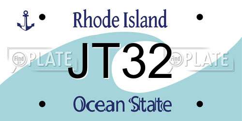JT32 Rhode Island License Plate
