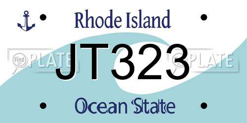 JT323 Rhode Island License Plate