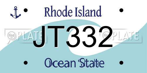 JT332 Rhode Island License Plate