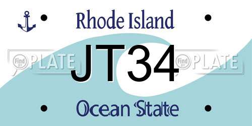 JT34 Rhode Island License Plate