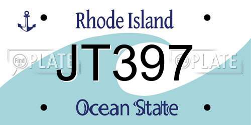 JT397 Rhode Island License Plate