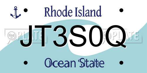 JT3S0Q Rhode Island License Plate