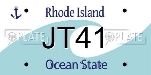 JT41 Rhode Island License Plate
