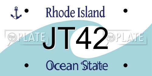 JT42 Rhode Island License Plate