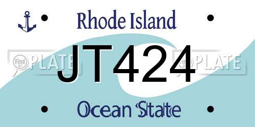 JT424 Rhode Island License Plate