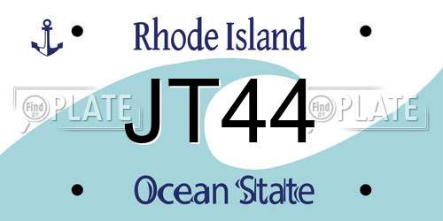 JT44 Rhode Island License Plate