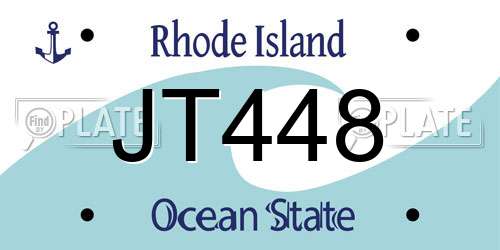 JT448 Rhode Island License Plate